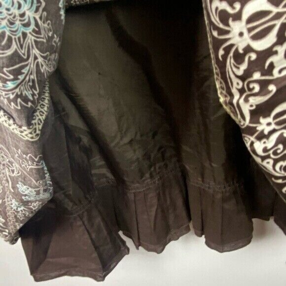 Esprit Brown Floral Print Skirt Tulle Boho Womens Size 12 Bohemian Layering Mini - Picture 9 of 12